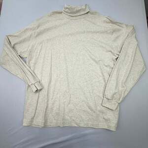 Vintage Honors Men's XL Beige Heather Cotton Turtleneck Long Sleeve Shirt